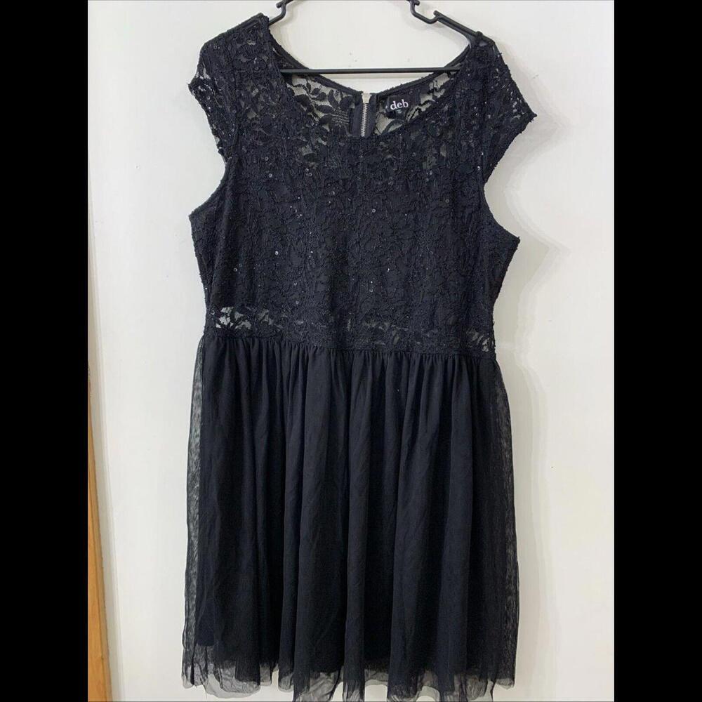 VTG Y2K Black Mini Dress Plus Size 3x Fairy Grunge Dark Romantic Whimsigoth Prom
